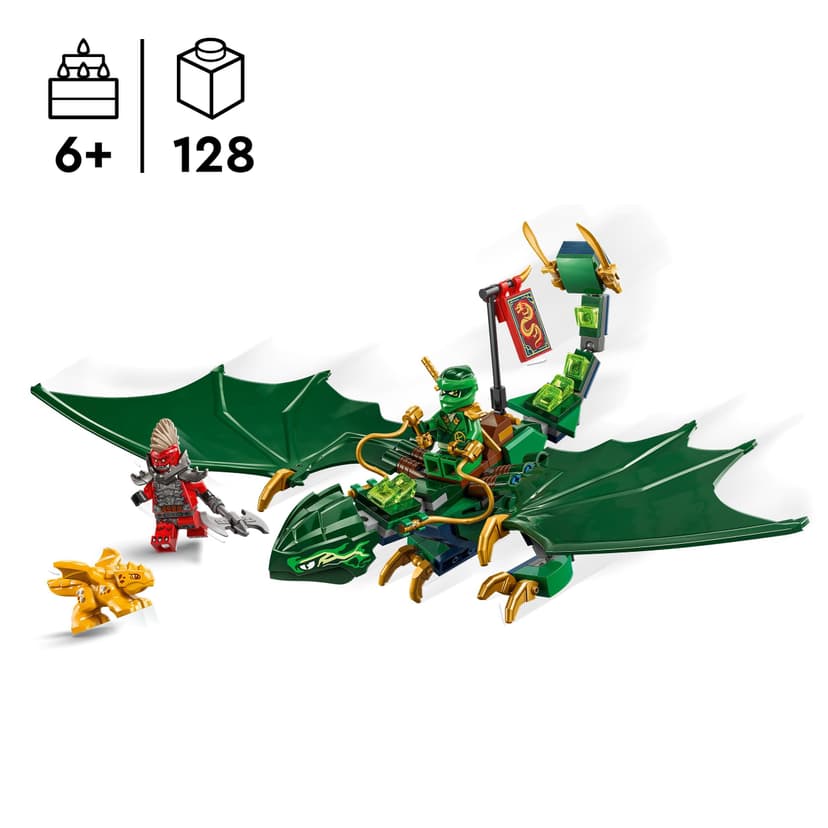 LEGO Ninjago Le Dragon Vert de la forêt de Lloyd - Jouet de Construction avec 2 minifigurines et Un Dragon articulé - Stimule Le Jeu créatif - Idée de Cadeau pour garçon dès 6 Ans 71829 - 2