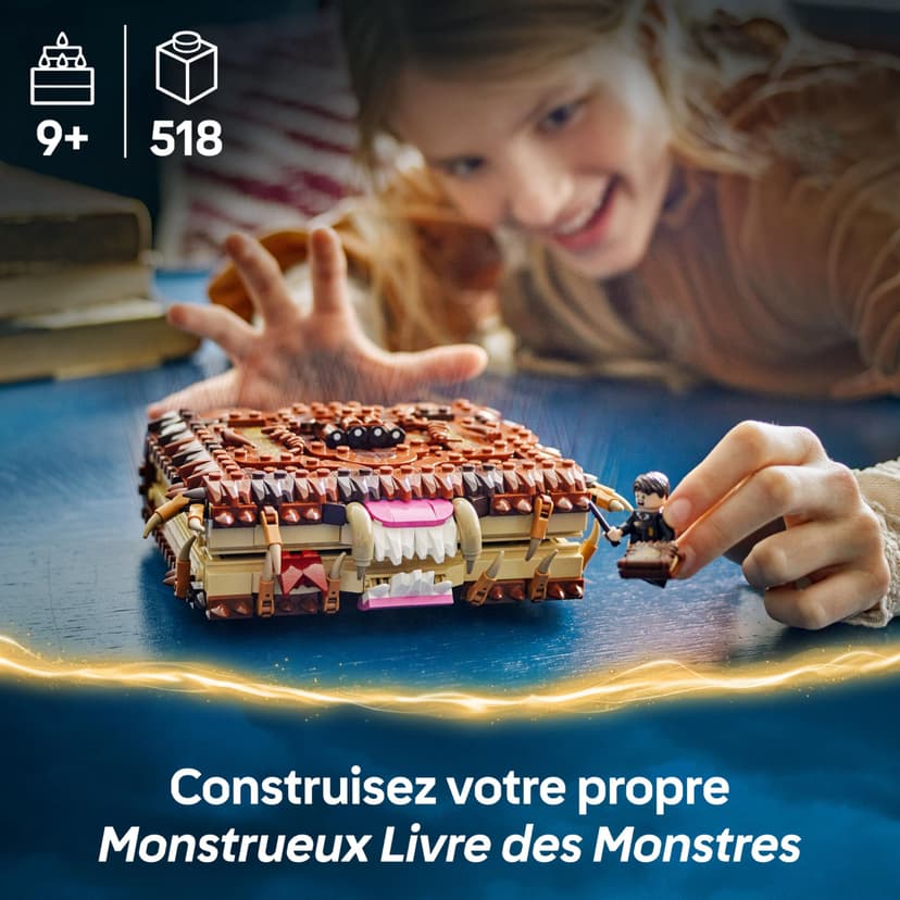 LEGO Harry Potter Chomping Monster Book Of Monsters – Interactive Toy with Pull-Back Motor & Chomping Mouth – incl. Neville Longbottom Minifigure - Gift for 9+ Year Old Boys, Girls & Fans - 76449 - 2