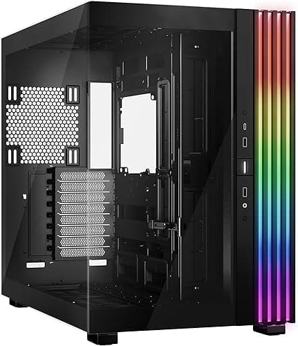 be quiet! Light Base 900 DX Black PC Case, Stunning Panoramic View, Show Case, Dual Chamber Design, Solid ARGB LED Strip, Inverted and Horizontal Usable, E-ATX Motherboard Compatible