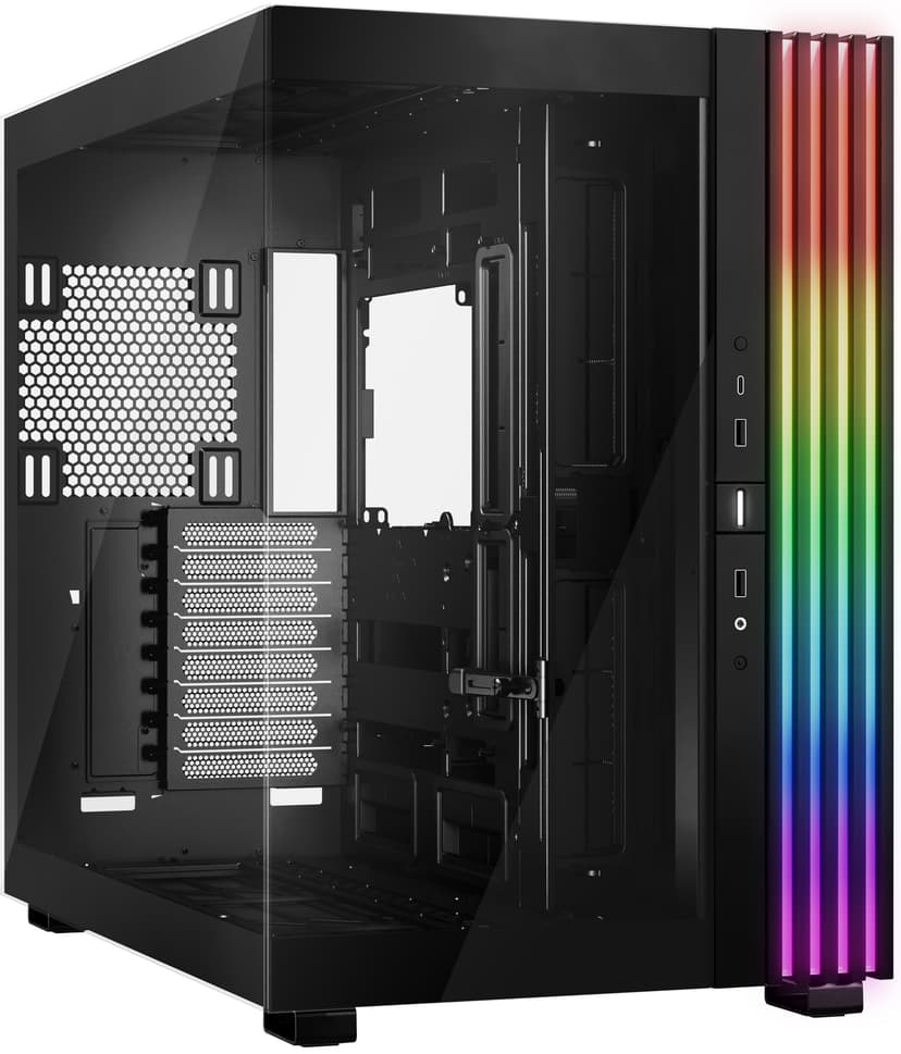 be quiet! Light Base 900 DX Black PC Case, Stunning Panoramic View, Show Case, Dual Chamber Design, Solid ARGB LED Strip, Inverted and Horizontal Usable, E-ATX Motherboard Compatible - 1