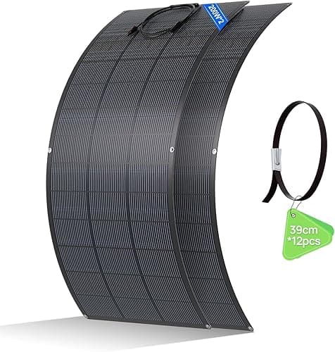 ECO-WORTHY Panneau Solaire Souple 400W(2 * 200W), Cellule Mono 18BB 25% de Conversion élevée Matériau ETFE pour Balcon, Camping-car, Bateau, Toit, Camping, Maison, Yacht, Surfaces irrégulières