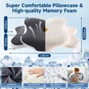 YunNasi Oreiller Ergonomique Cervical Memory Foam Coussin Memoire Forme Oreiller Orthopédique de Forme pour Les Dormeurs sur Le Côté, Le Dos et Le Ventre, 65 * 40 * 14/10cm - 2