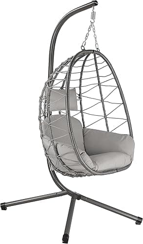 HinHocker Fauteuil hamac avec châssis | Gris | Hamac Susp…