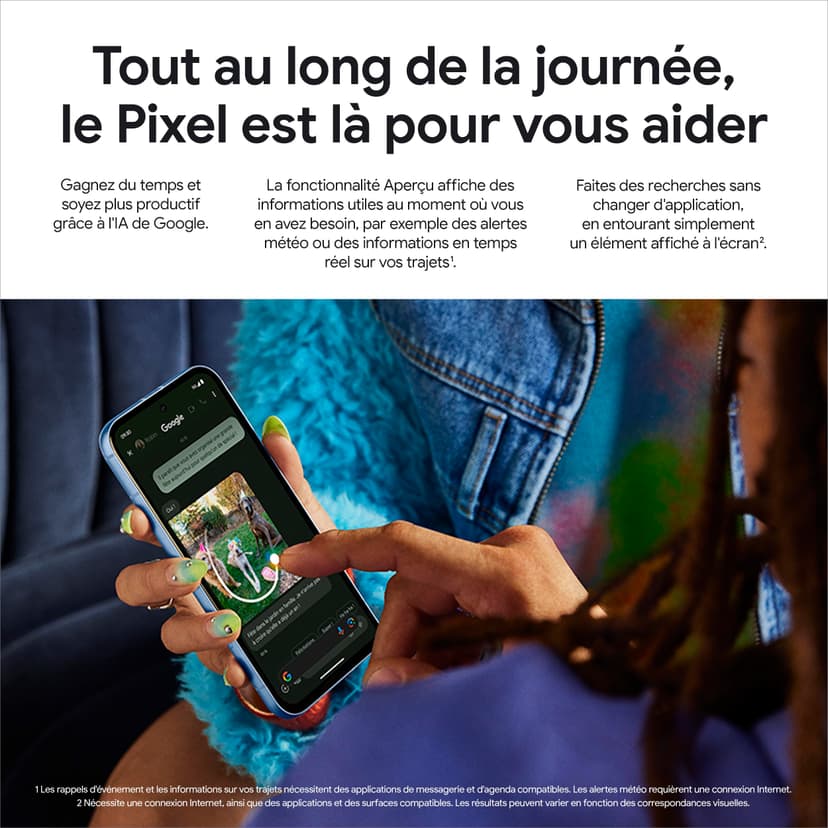 Google Pixel 8a – Smartphone Android débloqué avec Module Photo Pixel avancé, Une journée complète d'autonomie et Une sécurité Robuste – Noir Volcanique, 128GB - 5
