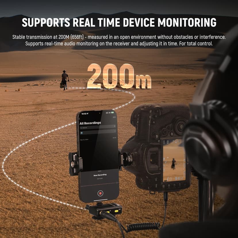 NEEWER CM28 Wireless Lavalier Microphone System with Charging Case, 2 Mic Clips, 1 Click Noise Canceling, 4GB Storage, 9H Playtime, Lavalier Lapel Mic Compatible with iPhone/Android/PC/Camera - 8