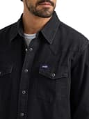 Wrangler Men's Denim Light Wash Long Sleeve Snap Shirt - 2