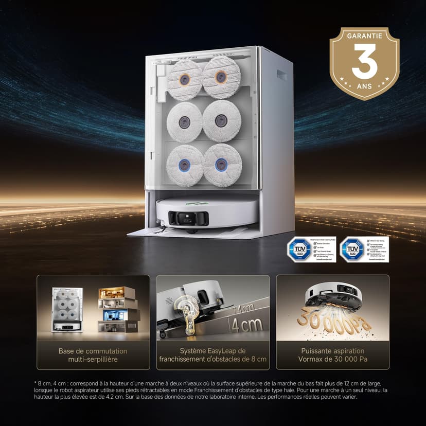 DREAME Matrix10 Ultra Robot Vacuum and Mop, Multi Mop Change, 8 cm Obstacle Bridge, 30,000 Pa, Auto Empty/Refill, Self-Cleaning, 100% Detangle,240> Obstacle Avoidance, Voice Control - 2