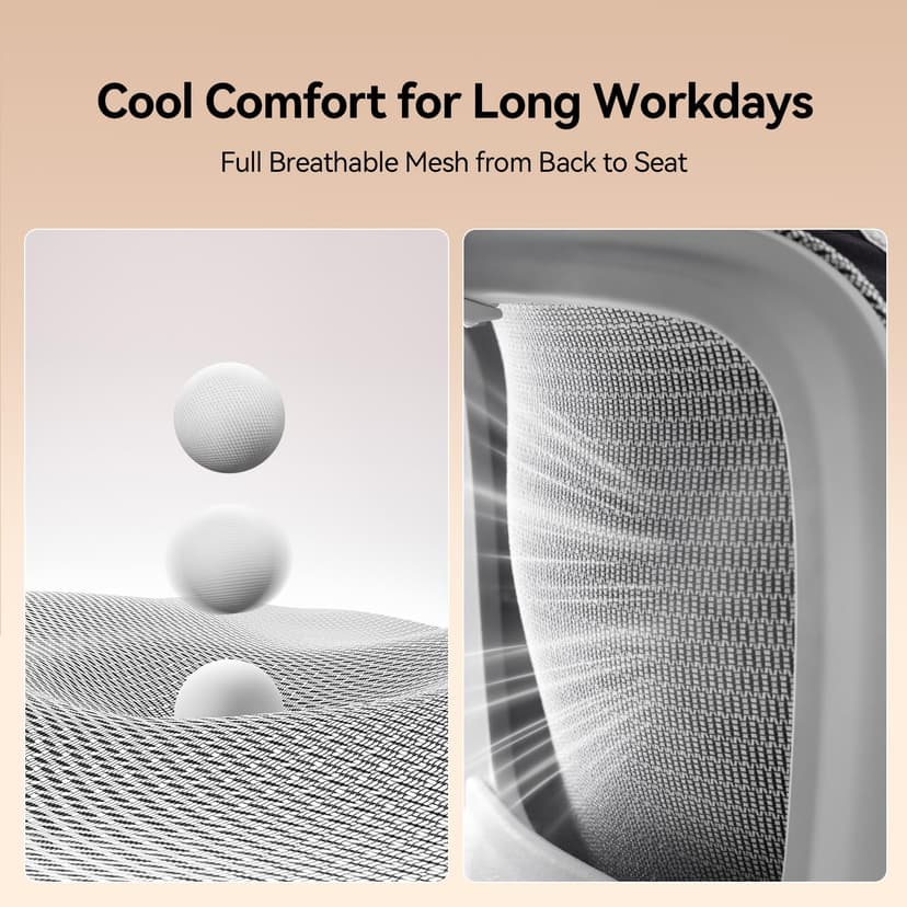 SIHOO B100 Ergonomic Office Chair, Comfy Desk Chair with Adaptive Dynamic Lumbar Support, Computer Chair with Extra Wide Headrest, Flip-Up Armrests, 90-135° Tilt Lock and Breathable Mesh Cushion - 5