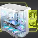 msi MAG PANO 100L PZ White - Premium Mid-Tower Gaming PC Case - Tempered Glass Side Panel - Liquid Cooling Support up to 360mm Radiator - White Color Case - 5