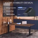 FlexiSpot Bureau Assis Debout Électrique 2 Moteurs, Charge 160kg, 3 Colonnes, Rappel de Sédentarité, Système Anti-collision, Panneau Mémoire, Cadre en Acier, Noir - 3