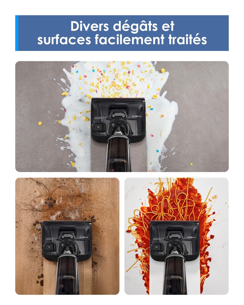 Tineco Floor One i6 Stretch Aspirateur Laveur sans Fil, Aspirateur Sec et Humide, Aspiration Puissante 20 kPa, portée à Plat 180°, Nettoyage Deux Bords, 40 Min d'autonomie, séchage 5 Min 85°C - 7