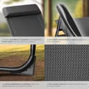 tectake® Lot de 2 Chaise Pliante Camping Fauteuil Pliable Gris Chaise de Plage Ultra léger en Aluminium avec Dossier inclinable & appuie-tête Idéal Voyages, Pêche, Festival, Camping, Plage, Jardin - 4