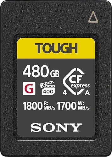 Sony CEA-G Series TOUGH 480GB CFexpress Type A Memory Card – VPG400 Ultra High Speed (Up to 1800MB/s Read & 1700MB/s Write) – Prof 4K/8K Video, Bend-Proof, Waterproof & Shockproof – CEAG480T.CE7
