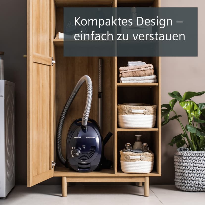 Siemens VS06A111 Aspirateur Synchropower avec sac, Highpower Moteur, Système Powersecure Joints de et Brosse Coussin Bleu Moonlight - 6