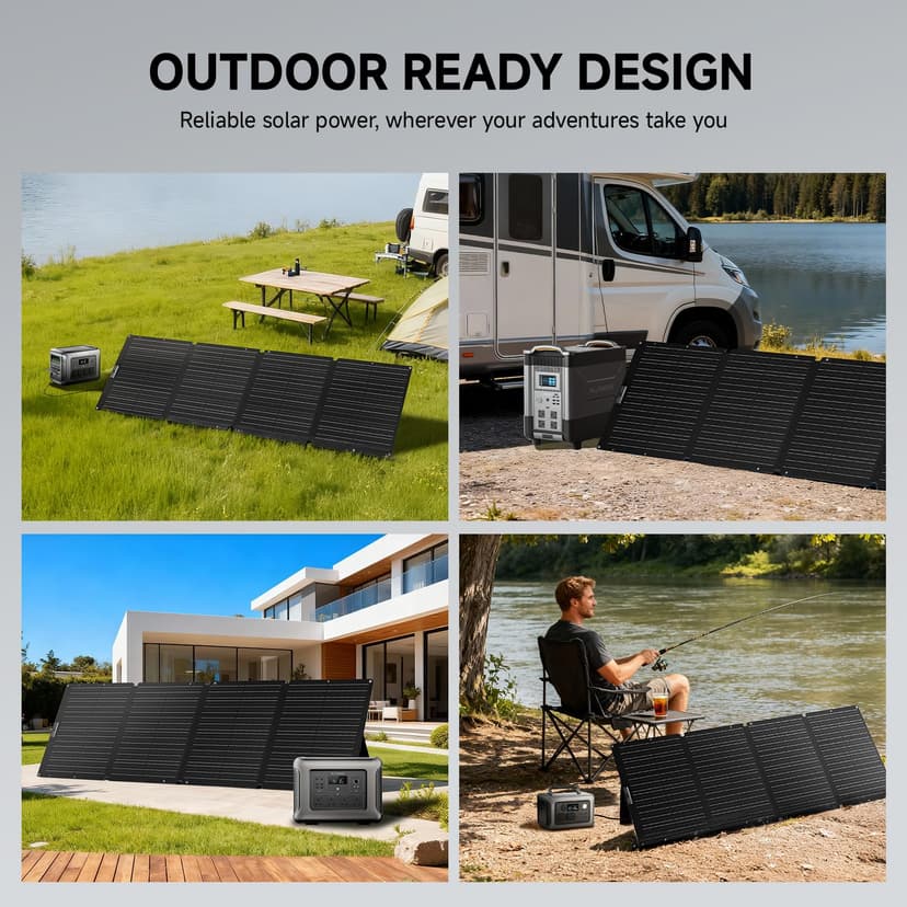 ALLPOWERS SE200 200W Portable Solar Panel for S2000 PRO R600 R1500 LITE R2500 V2 R4000 Power Station, Foldable Monocrystalline Solar Cell Solar Charger Solar Kit for RV Van Outdoor Off-Grid - 8