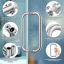 Ranbo Shower Glass Door Handle, 203mm (8 Inch) Hole Centres, Brushed Nickel, 304 Stainless Steel, 1.0mm Thick Tube, Fits 6–12mm (1/4"–1/2") Glass, for Bathroom Door Installation or Replacement. - 3