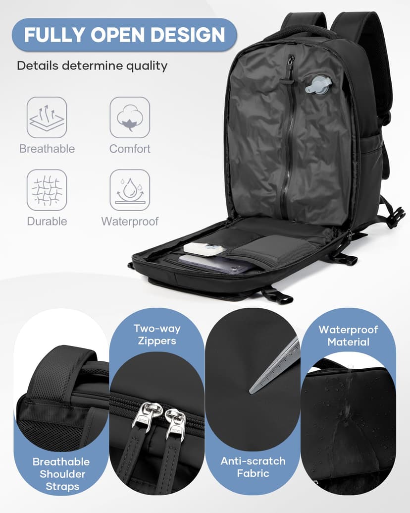 SZLX Sac à Dos Sous Vide Voyage 40x30x20 avec pompe Bagage Cabine Ryanair Wizz air Sous Vide Baggage Cabine 40x20x25 pour Ryanair Bagage à Main 45x36x20 Easyjet Sac Ordinateur Portable Femme Homme - 7