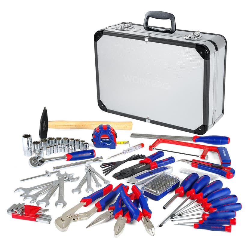 WORKPRO Caisse à Outils Complete Professionnelle avec Mallette en Aluminium, Boite à Outils Complete pour Réparation Dommestique ou de Travail 119 Pièces - 2
