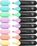 Schneider Job 150 Pastel Highlighters Recycled Plastic Awarded with The Blue Angel Pack of 8 Assorted Colours - 1