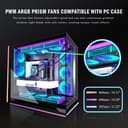 ANSAITE ATX PC Case 9 x 120 mm ARGB PWM Fan Pre-Installed Mid-Tower Gaming PC Case, Panoramic Tempered Glass Black Computer Case with Type C, 360 mm Radiator Support, H-D9 - 4