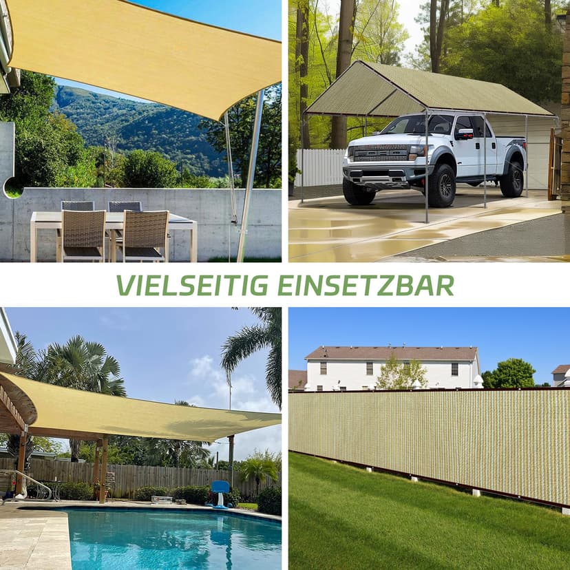 Filet d'ombrage de Jardin, 3 x 6 m, avec œillets, Filet d'ombrage, pour Toit de terrasse, Protection Solaire, pour enclos de Jardin, rongeurs - 7