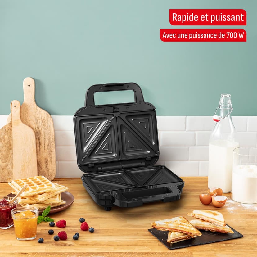 Tefal UltraCompact 3-en-1 Appareil à Gaufres, Sandwichs et Paninis, 3 jeux de plaques inclus, Compact, Rangement Facile, 700 W, SW383D10 - 7