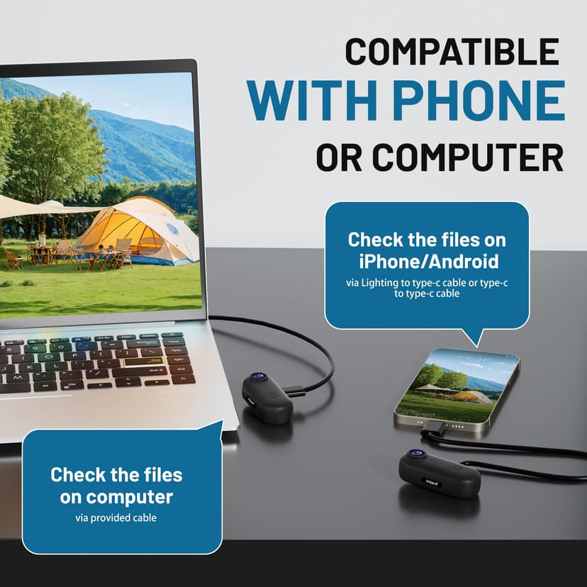 4K Mini Action Camera 128GB Thumb POV Portable Body Cam Wearable Video Recorder with IPX7 Waterproof Underwater Camcorder, Helmet Mount, Magnetic Sport DV for Bike Cycling, Pet, Vlogging(Black) - 7