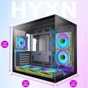 H3 ATX PC Case - Pre-Installed 6 Infinity Mirror PWM ARGB Fans, Compact ATX Dual Chamber Mid Tower Gaming PC Case, with Type-C 3.2 (Black, H3) - 7
