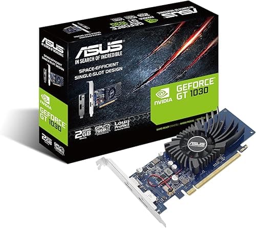 ASUS GeForce GT 1030 2GB GDDR5 low profile graphics card for HTPC build (with I/O port brackets)