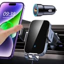 ISEYOU Car Phone Holder Wireless Charger, 15W Fast Charging Auto Clamping Wireless Car Charge, 360° Rotation Air Vent Mount With Electric Sensor Compatible For iPhone 16 15 14 Pro Max, Samsung Galaxy - 1