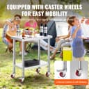 VEVOR Work Table 30 x 18 x 34 Inches Stainless Steel Catering Work Table 100 kg for Load Capacity Food Preparation Table Commercial Work Table for Kitchen Bar Restaurant 4 Adjustable Feet, Metallic - 4