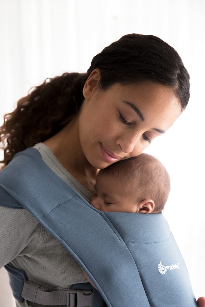 Ergobaby Embrace Baby Carrier for Newborns from Birth, Extra Soft & Ergonomic with Head Support, Oxford Blue - 2