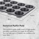 De Buyer - Plaque de 12 muffins en acier antiadhésif - 34 cm x 26 cm x 3 cm -, Noir - 2