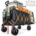 YEAUPE PRO Handcart Foldable 280 L 150 kg, Foldable Handcart with Parking Brake, 4-Way Folding, Height Adjustable for Camping, Beach Trolley, Garden, Shopping, Black - 1