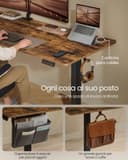 SONGMICS Bureau Électrique Réglable en Hauteur, 180 x 80 cm, Table Assis-Debout, Fonction Mémoire 4 Hauteurs, pour Bureau, Télétravail, Marron Rustique LSD138K01 - 6