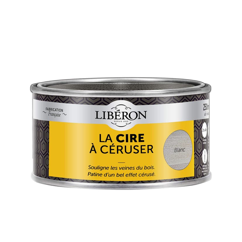 Libéron Cire à céruser pour meubles et objets, Blanc, 250mL - 1