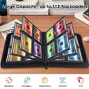 Old Canal Classeur Top Loader, Classeur Carte de 4 Poches de 112 Top Loaders, Album de Top Loader avec Fermeture éclair de et Durable, Rangement Carte pour MTG, TCG, Noir (UNIQUEMENT POUR TOP LOADERS) - 4