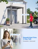 Hiseeu 【Dual Lens+8X Digital Zoom】 3MP Dual Lens PTZ WiFi Security Camera Outdoor, 2.4G/5G WiFi CCTV Home Surveillance Camera Outdoor, Color Night Vision, Auto Tracking Alarm Sound Light 2-Way Audio - 7