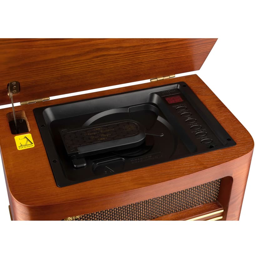 Roadstar HRA-1500UEMP Radio CD Portable FM/MW Vintage, Lecteur CD-MP3, Fonction d'enregistrement USB, Stéréo, Télécommande, Connexion pour Casque, Bois - 5