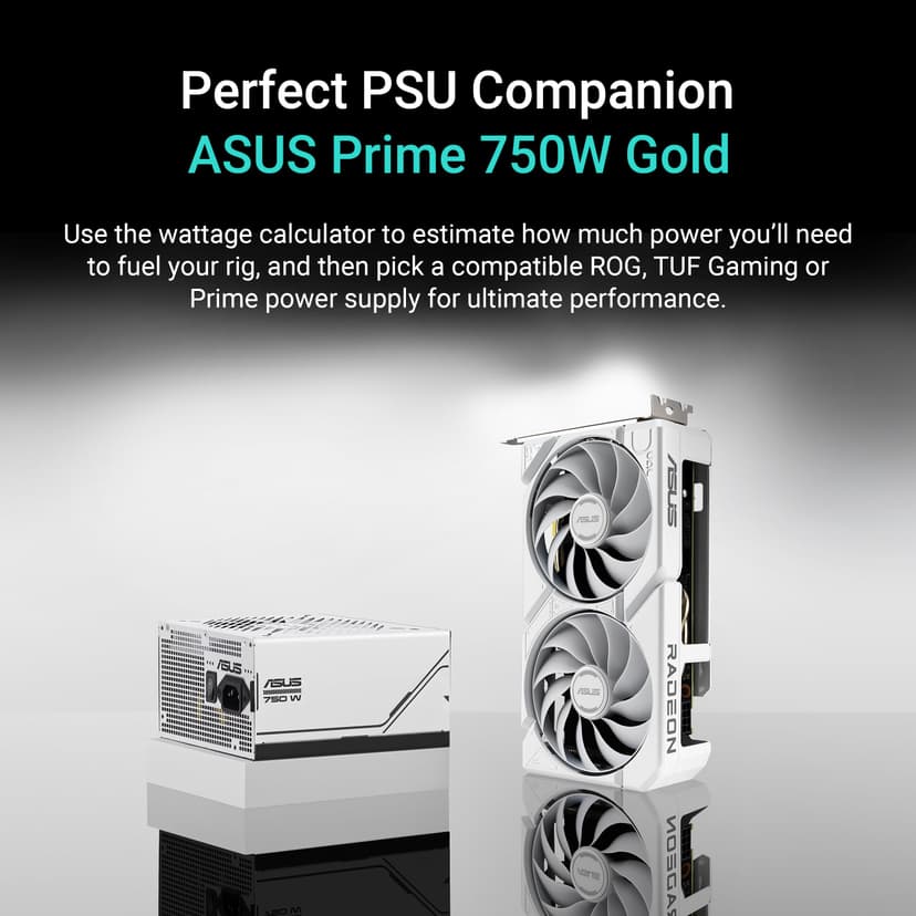ASUS Dual Radeon RX 9060 XT 16GB GDDR6 White Edition (PCIe 5.0, 16gB GDDR6, HDMI 2.1b, DisplayPort 2.1a, 2.5-slot design, Axial-tech fan design, 0dB technology, and more) - 6