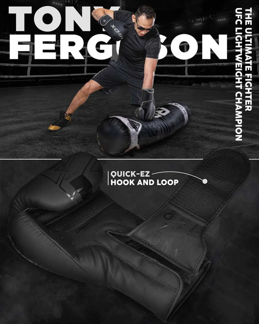 RDX Boxing Gloves, Pro Training Sparring, Maya Hide Leather, Muay Thai MMA Kickboxing, Men Women Adult Kids, Heavy Punching Bag Mitts Pads Workout, Ventilated Palm Multi Layered 4 6 8 10 12 14 16 18Oz - 6