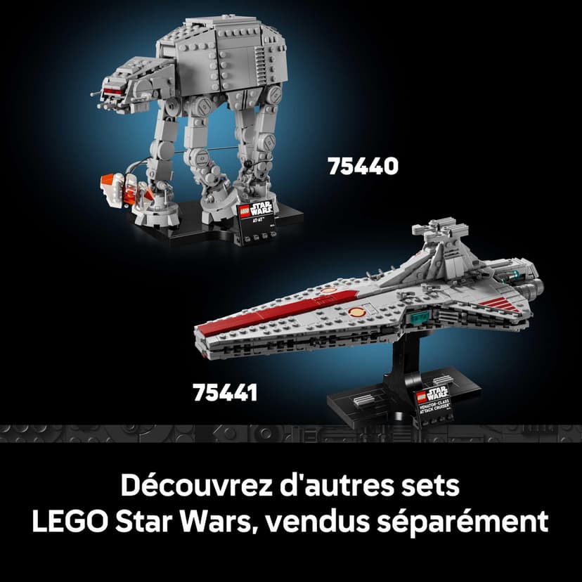 LEGO Star Wars 75441 Le Croiseur d’Assaut de Classe Venator - Set de Construction Adulte - Maquette du Vaisseau de la République - Décoration Salon - Cadeau Collector pour Fans de La Revanche des Sith - 8
