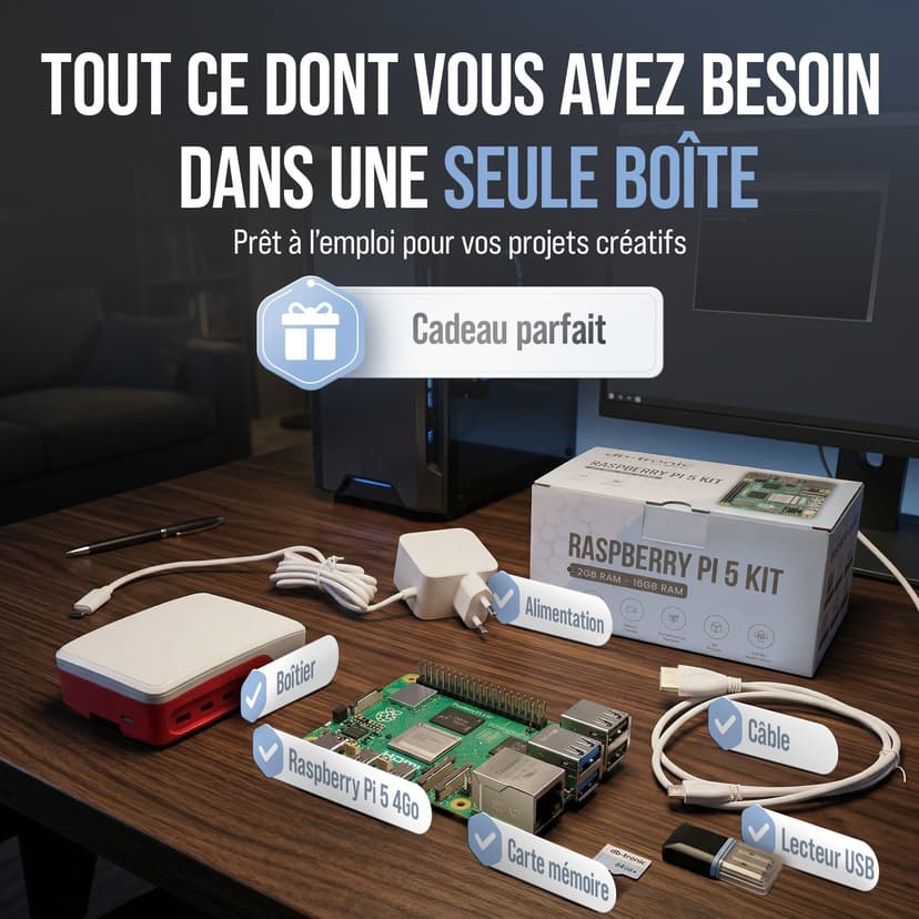 db-tronic Raspberry Pi 5 4 Go Starter Kit | Édition 64 Go | Alimentation 27 W | Boîtier avec Ventilateur | Micro HDMI 4K | Dissipateur | idéal pour Home Assistant et Le Smart Home - 7