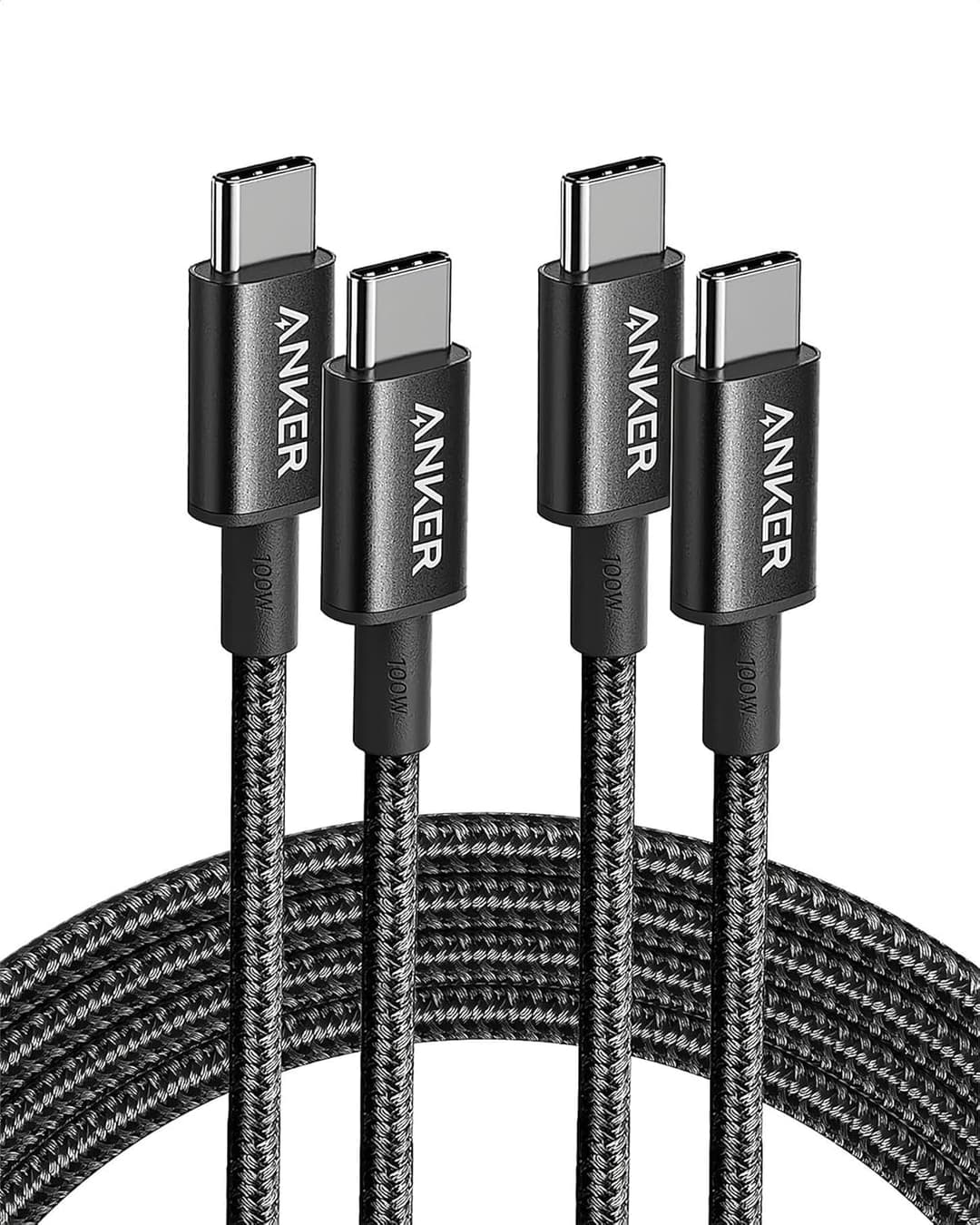 Anker 333 USB C to USB C Charger Cable (6ft/1.8m 100W, 2-Pack), Fast Charge for MacBook Pro, iPhone 17/16/15, iPad Pro, Samsung Galaxy,and More