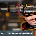 WORX - Cordless Impact Drill 20V - 50Nm - φ13mm - WX370.9 (Delivered Without Battery or Charger, with Double end) - 4