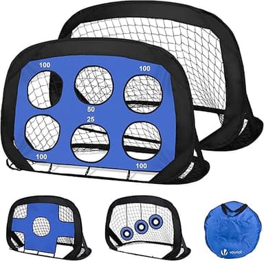VOUNOT® Set of 2 Pop up Goals for Kids, 4-in-1 Football N…