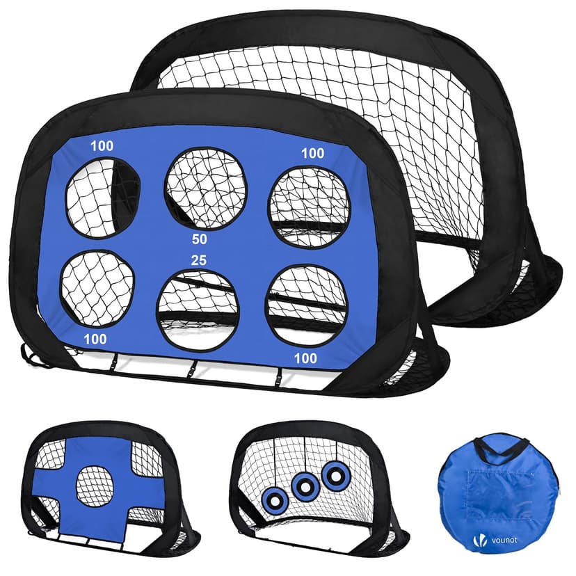 VOUNOT® Set of 2 Pop up Goals for Kids, 4-in-1 Football N… - 1
