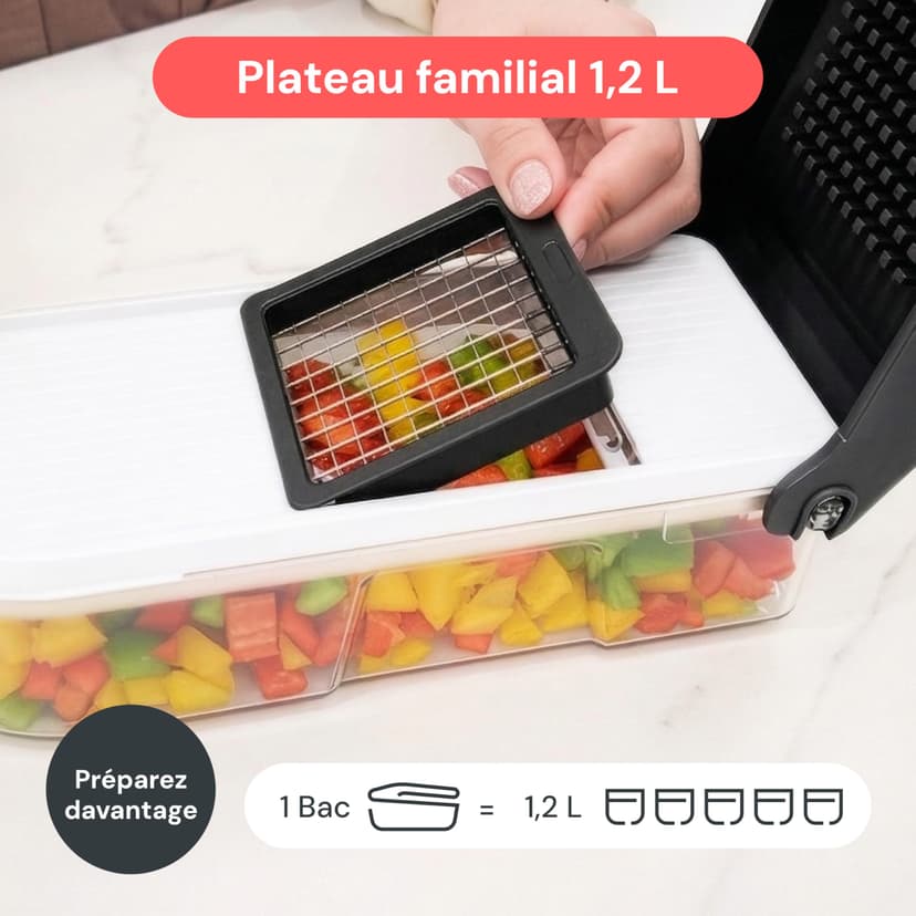 Fullstar Coupe Legumes Multifonctions et Mandoline - Trancheur ou Découpe Cube Oignons Carottes Concombres Frites Fruits - Rapeuse Legume et Fromage - Cuisine Accessoires (Compact 6-en-1 Blanc) - 6