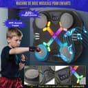 Esnowlee Music Boxing Machine for Kids, Wall-Mounted Bluetooth Punch Pad with Gloves,Sport Toy Gifts for 3 4 5 6 7 8 9 10 11 12 Year Old (Black) - 3