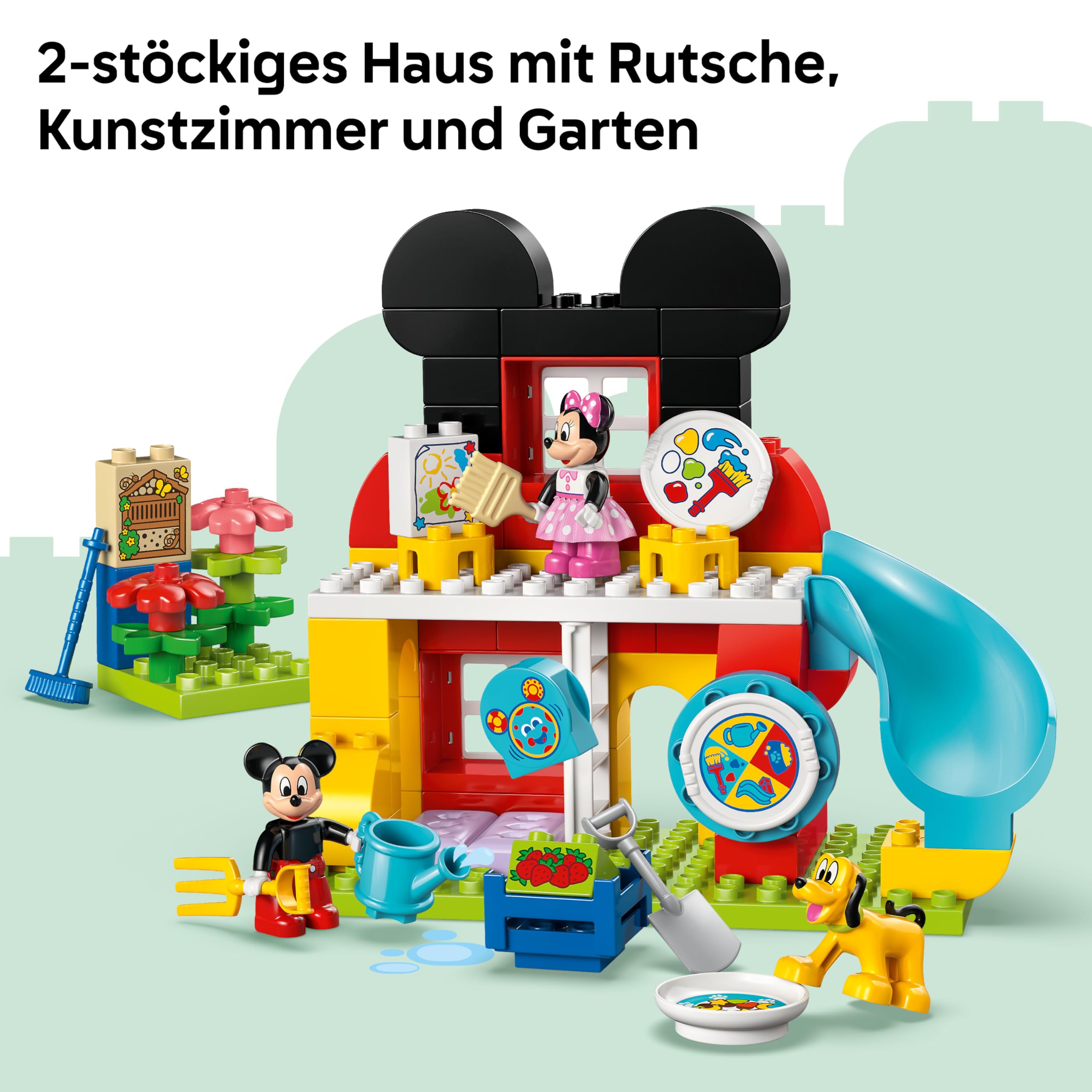 LEGO DUPLO Disney Mickey Mouse Clubhouse with Minnie & Pluto - Educational Fine Motor Skills Toy for Toddlers - incl. 3 Figures & Toodles - Gift for 2+ Year Old Boys & Girls - 10465 - 4